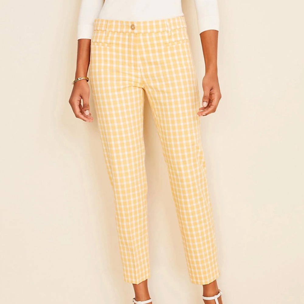 Ann Taylor Yellow Gingham Pants - Picture 3 of 3